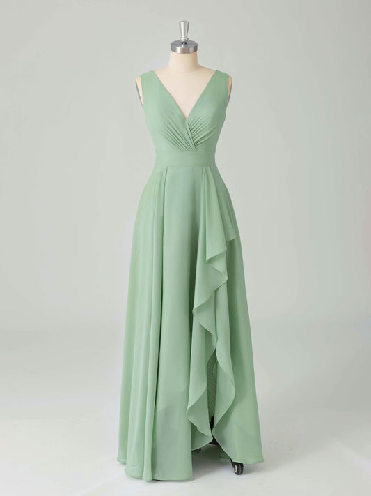 Lucina Charming Sleeveless A-line Bridesmaid Dresses with V Back
