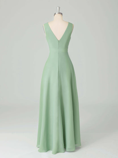 Lucina Charming Sleeveless A-line Bridesmaid Dresses with V Back