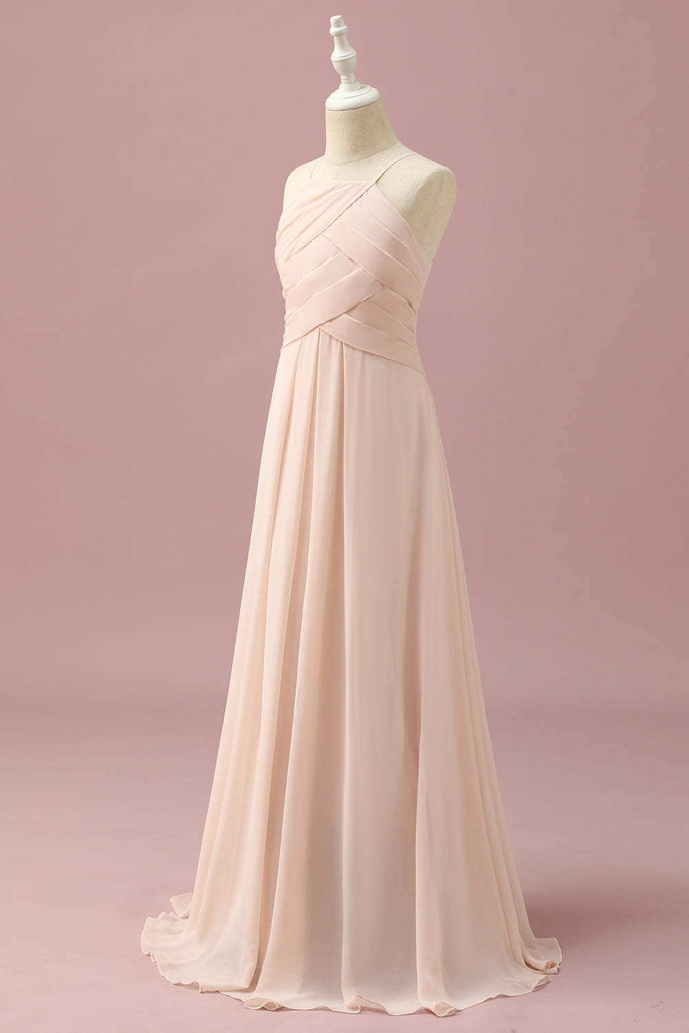 Ivory Halter A-Line Chiffon Junior Bridesmaid Dress