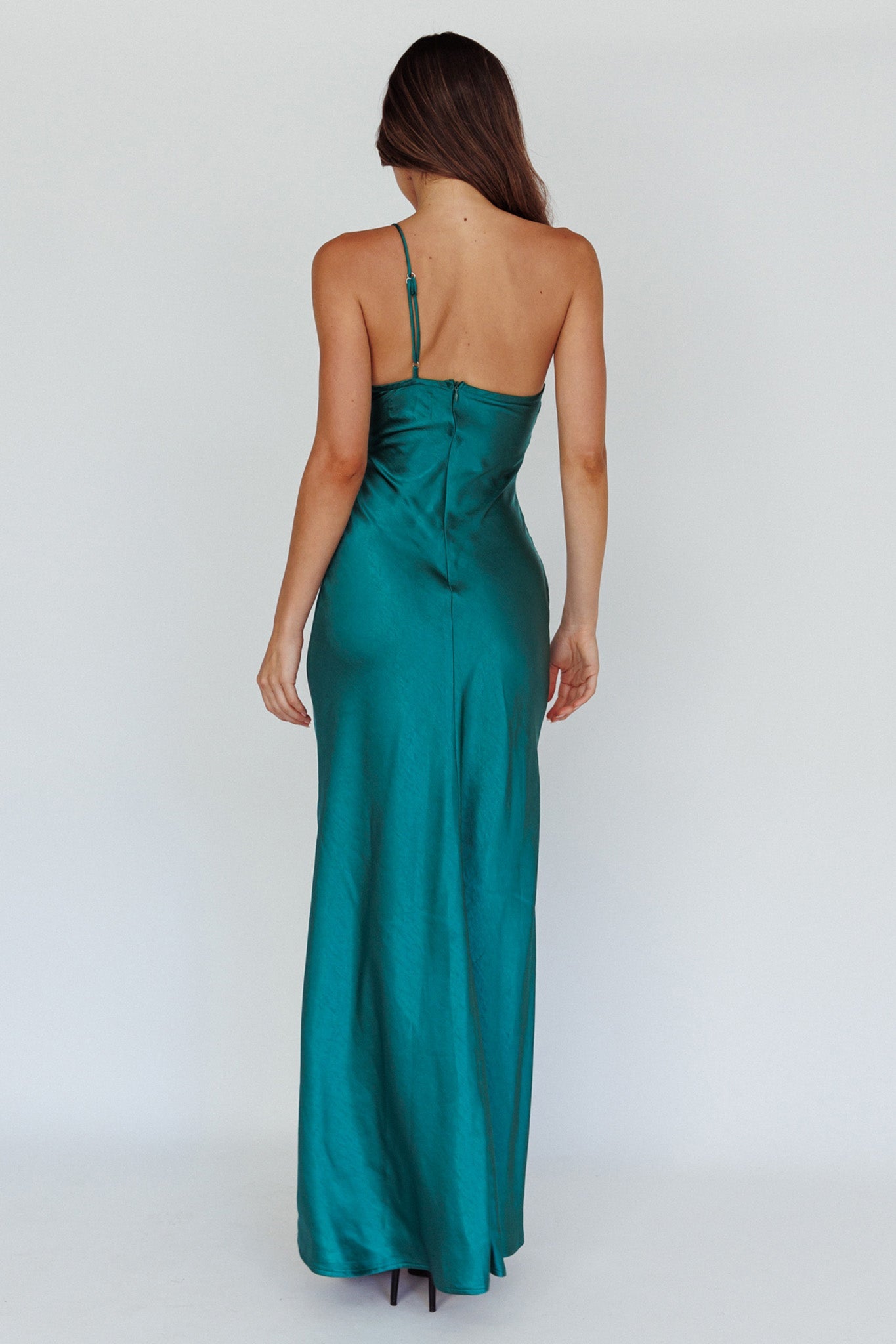 Twilight Tango One-Shoulder Maxi Dress Forest Green