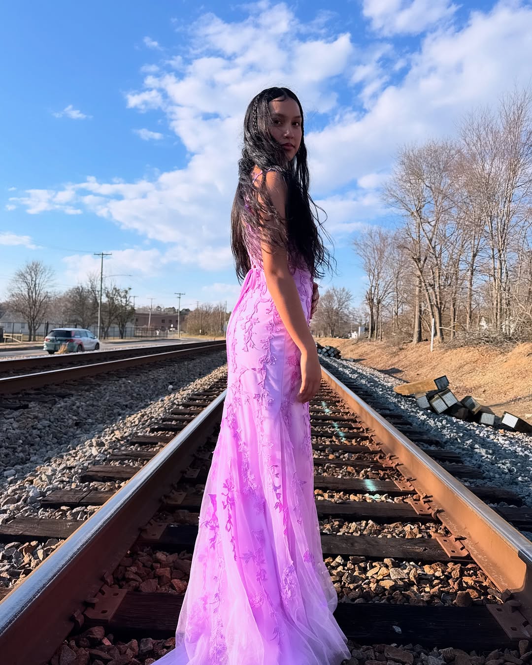 Sparkly Light Blue Beaded Mermaid Long Prom Dress