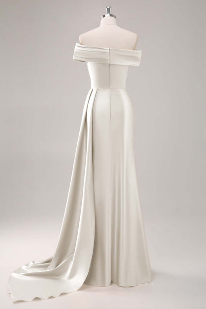 Dusk Sheath One Shoulder Long Formal Dress with Streamer
