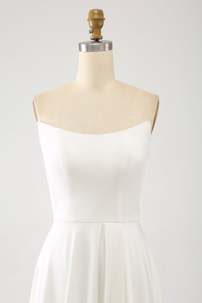 Ivory A Line Long Chiffon Wedding Dress With 3D Butterflies Long Sleeves