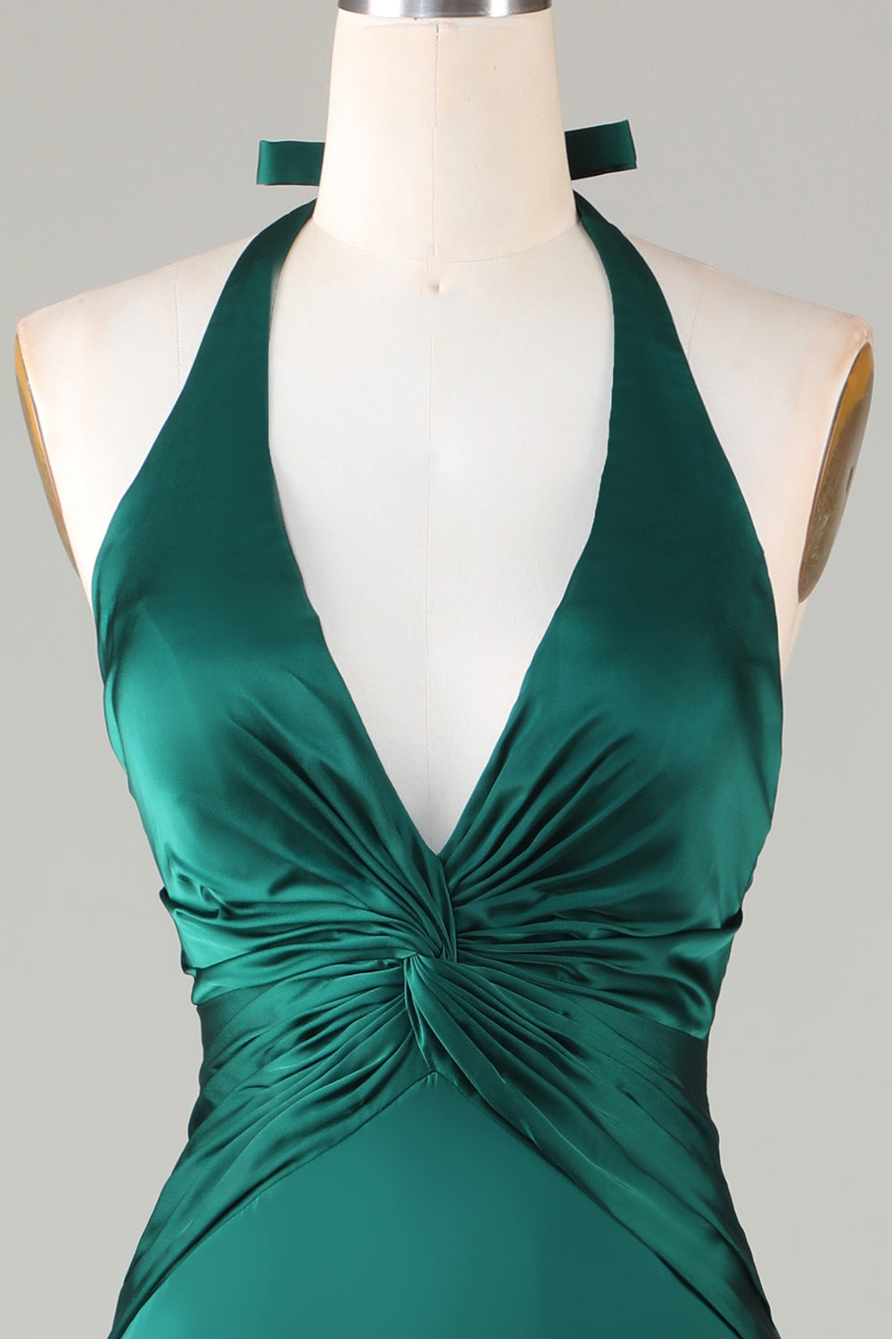 Mermaid Halter Dark Green Bridesmaid Dress