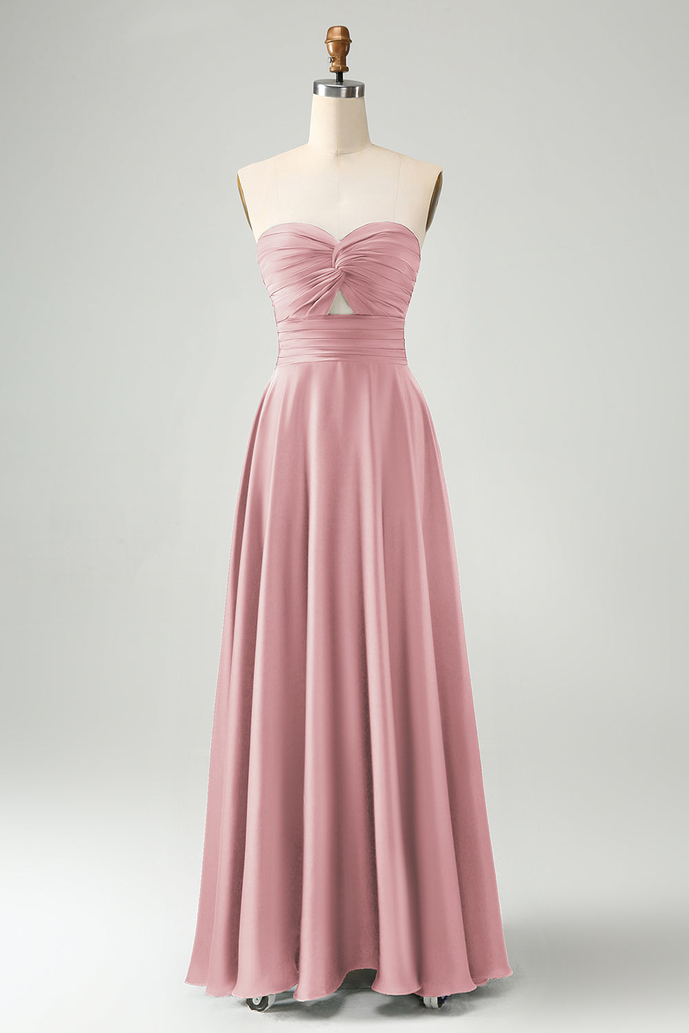 Dark Green A Line Sweetheart Keyhole Long Bridesmaid Dress