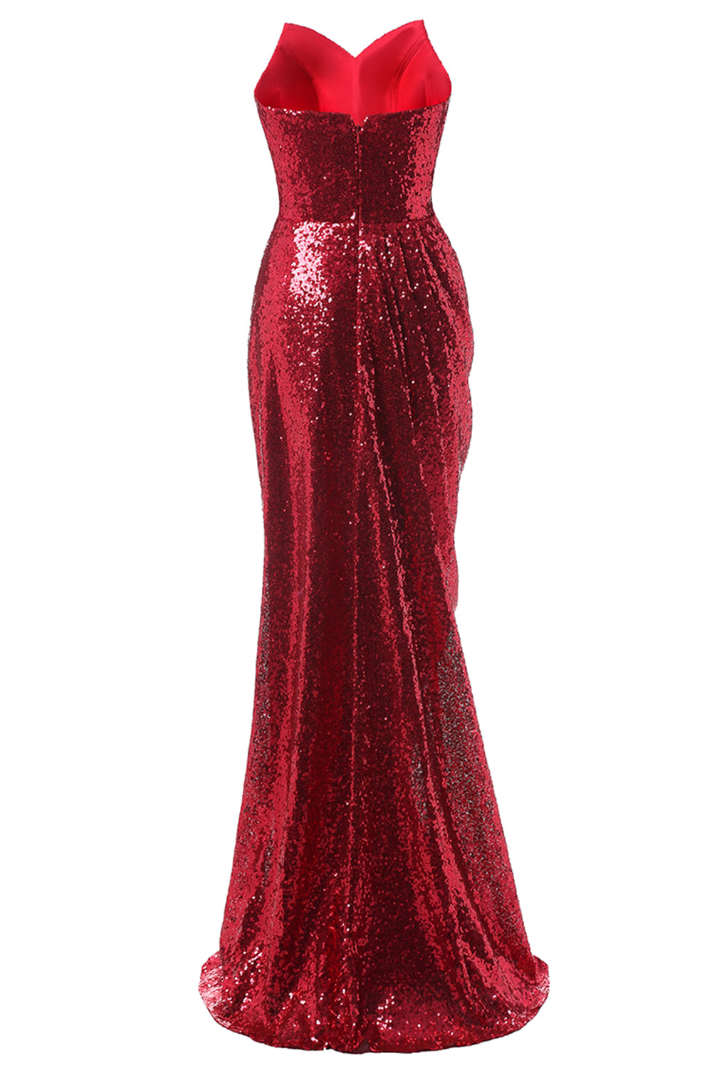 Red Mermaid Sequin Prom Dress