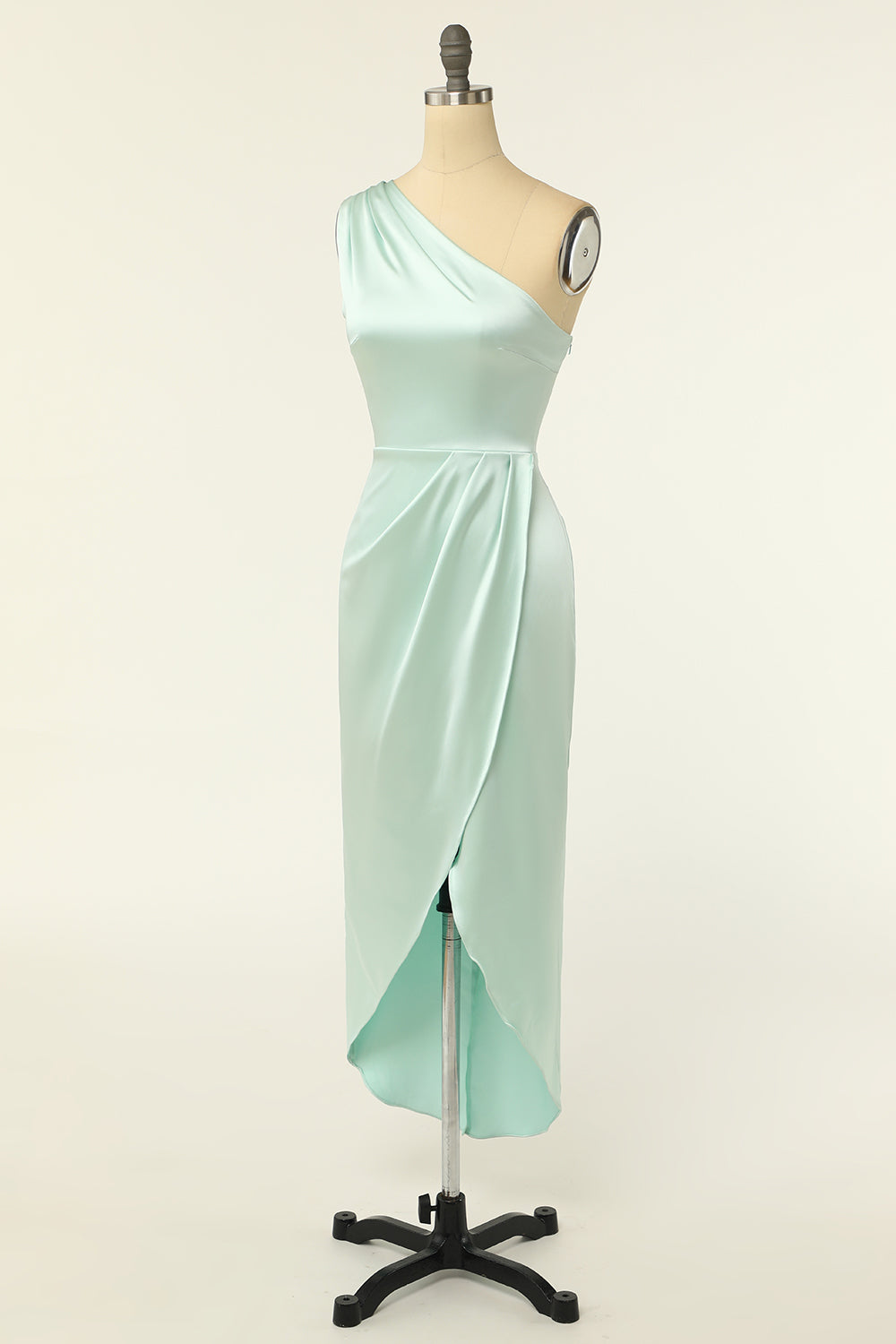 Sheath One Shoulder Sage Bridesmaid Dress