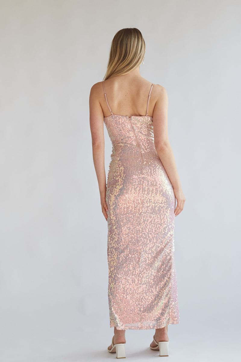 Adelaide Sequin Keyhole Midi Dress