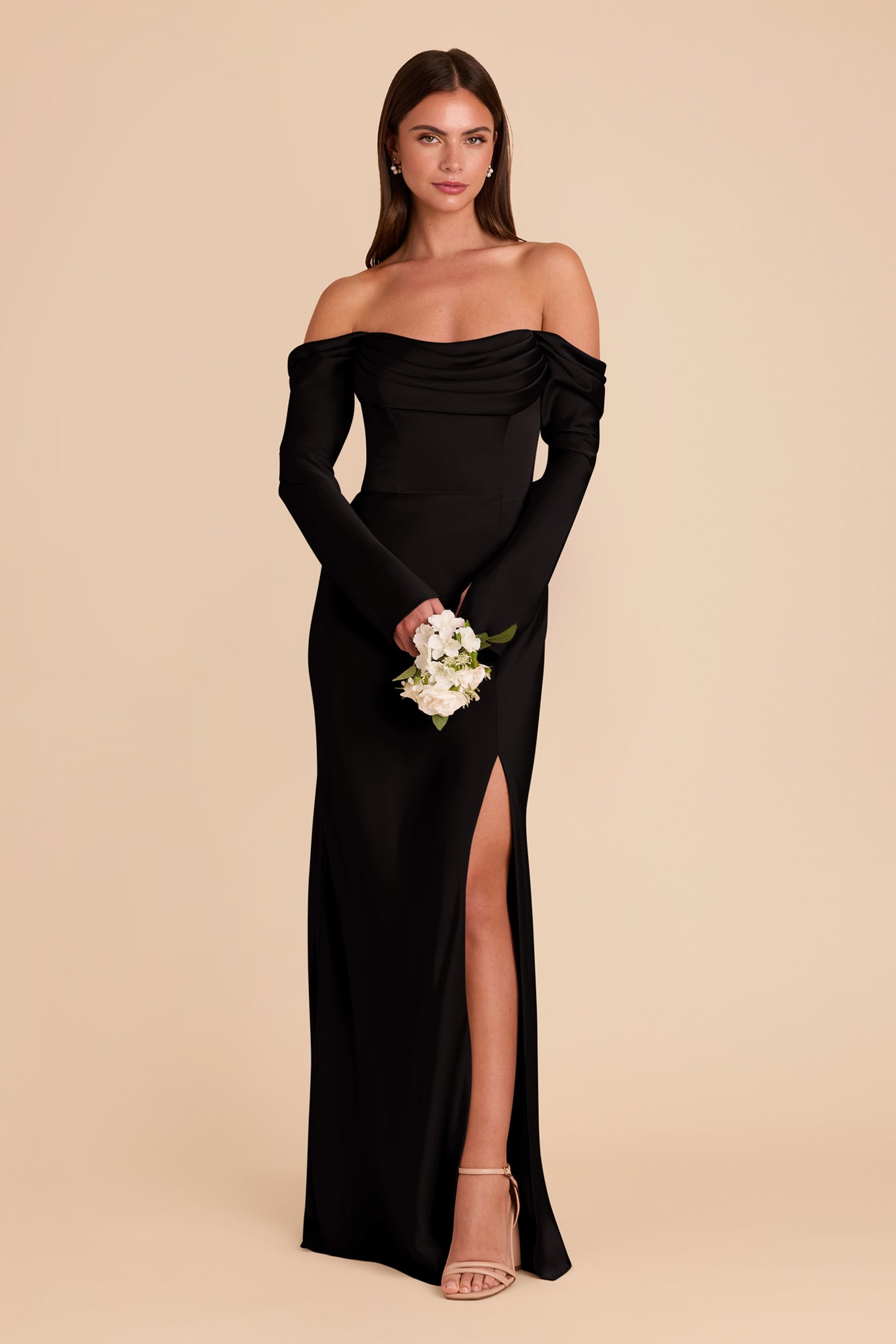 Maya Matte Satin Dress - Black
