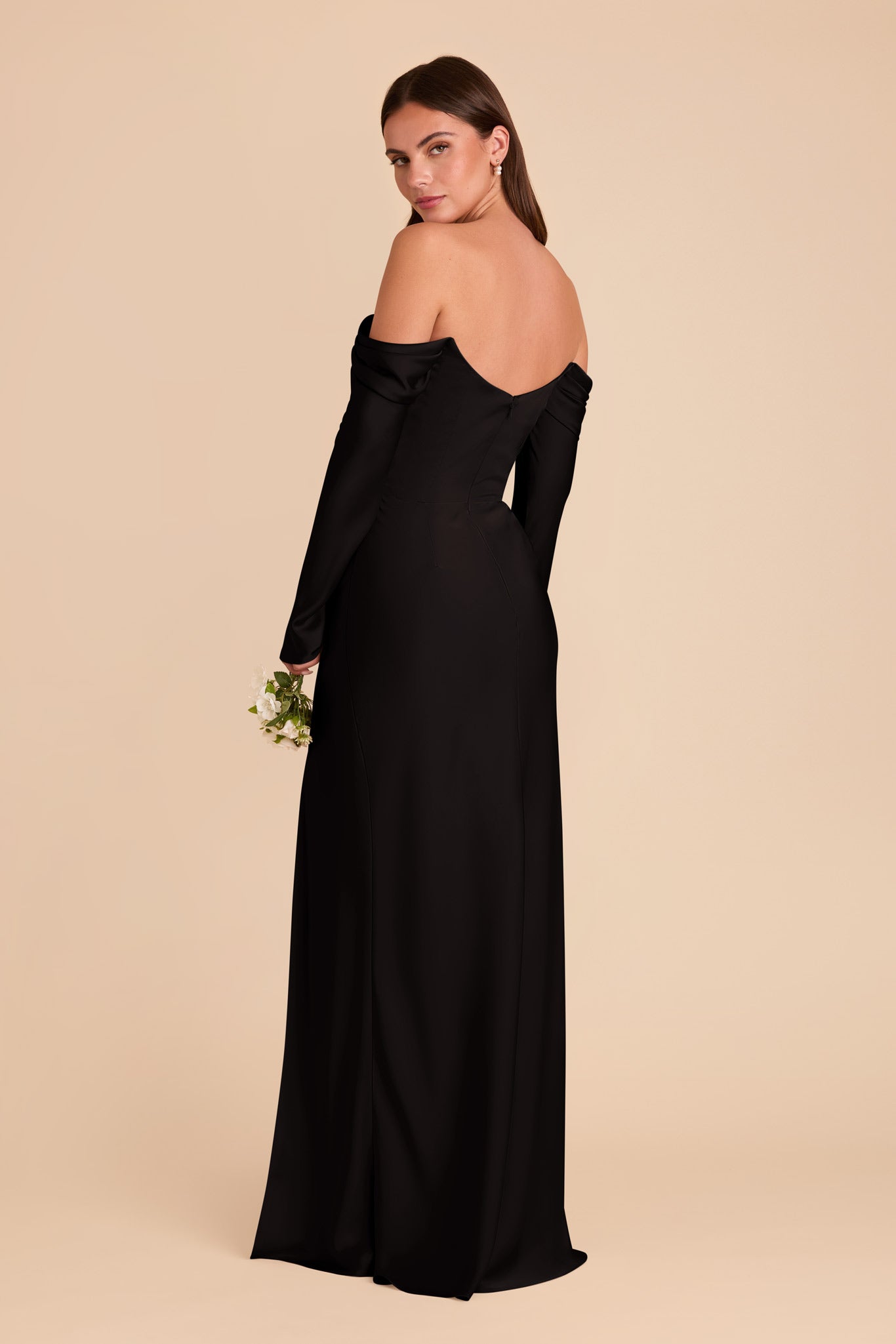 Maya Matte Satin Dress - Black