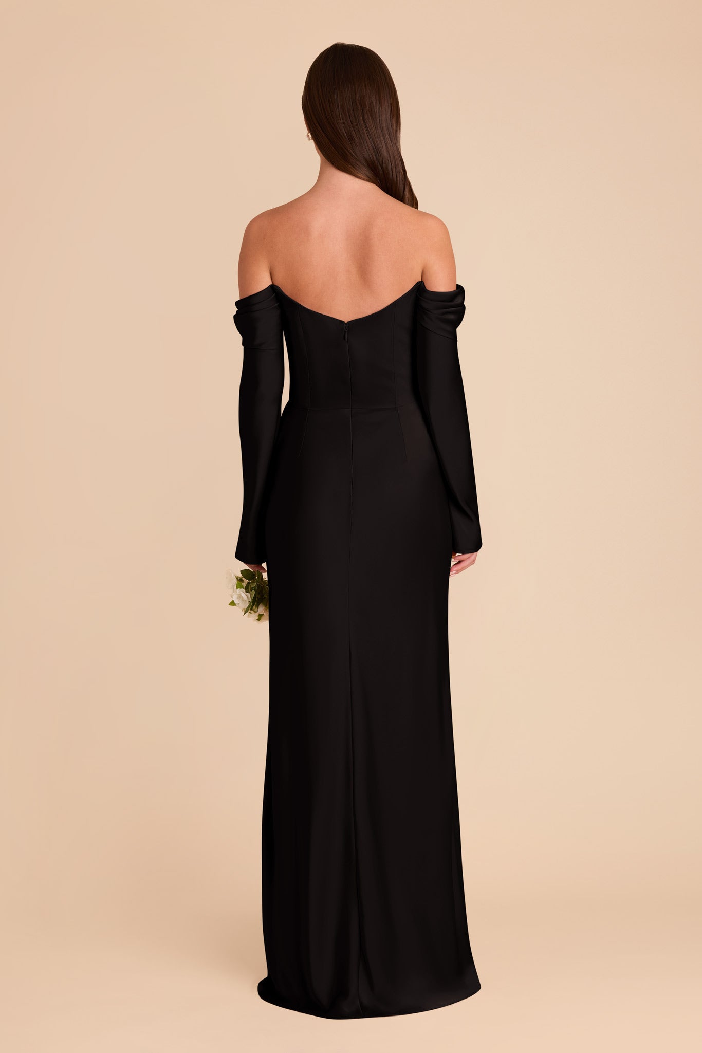 Maya Matte Satin Dress - Black