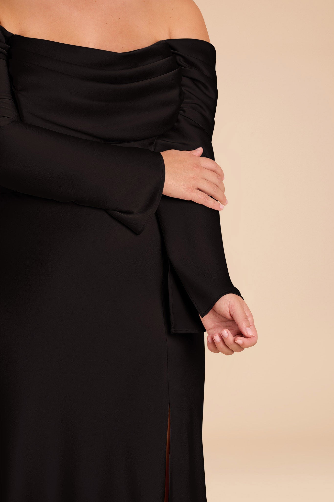 Maya Matte Satin Dress - Black