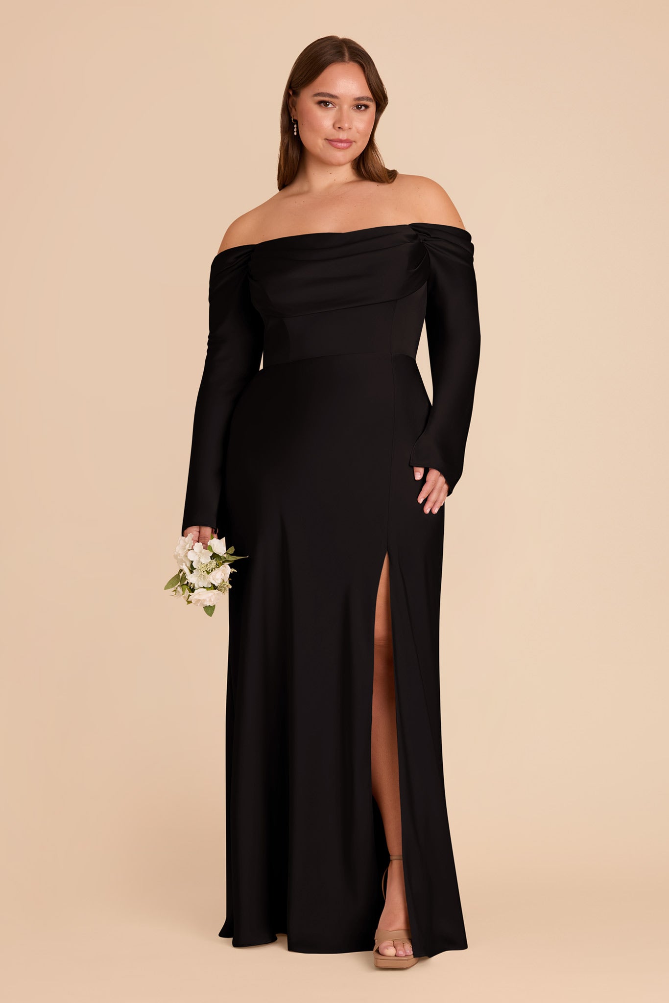 Maya Matte Satin Dress - Black
