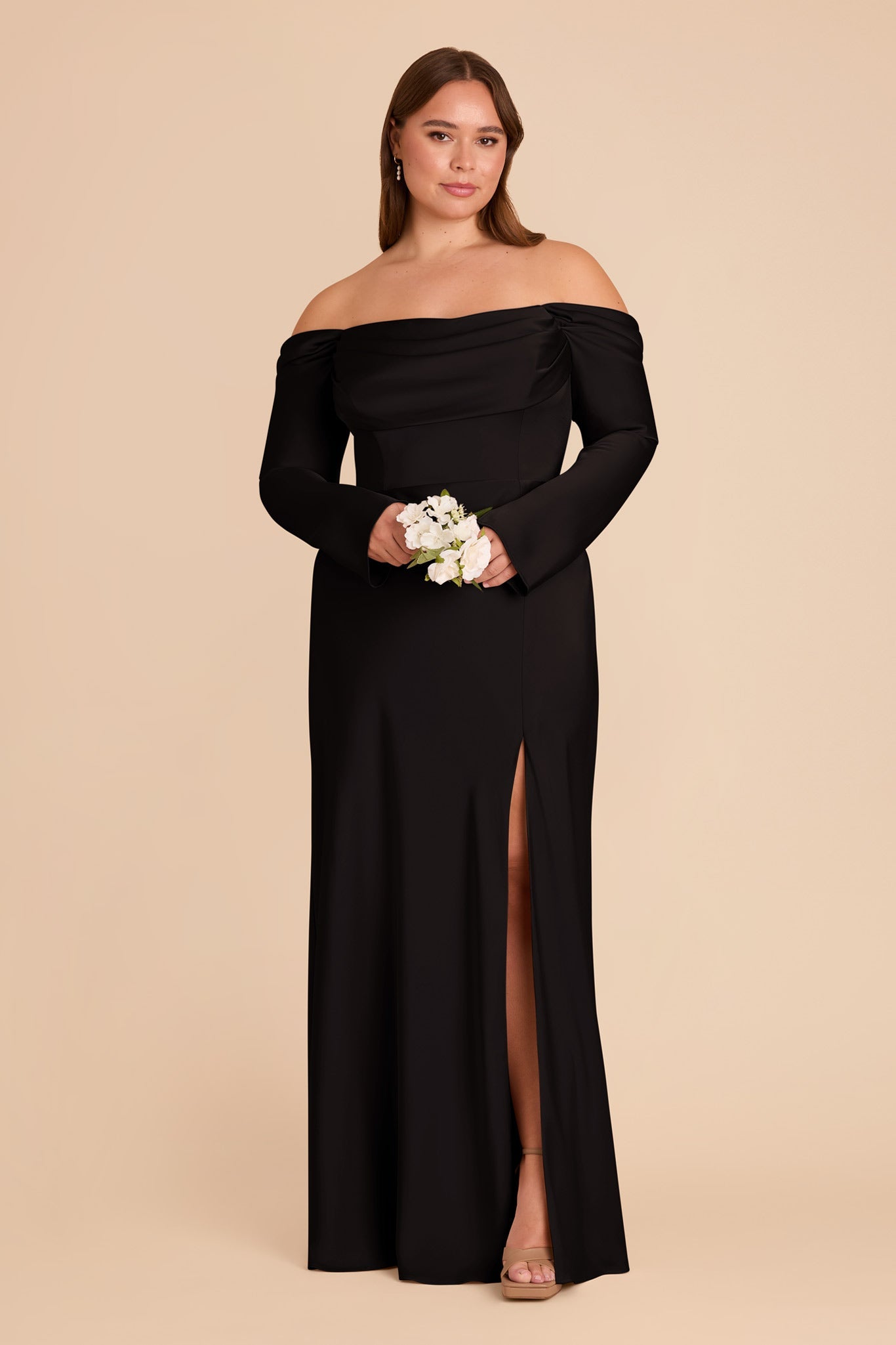 Maya Matte Satin Dress - Black