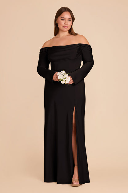Maya Matte Satin Dress - Black