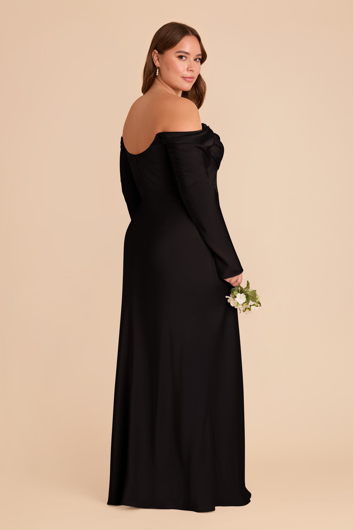 Maya Matte Satin Dress - Black