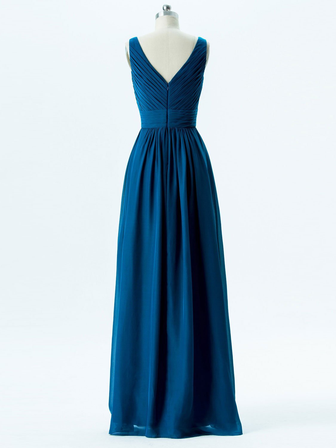 A-line V-Neck Floor-Length Chiffon Bridesmaid Dresses