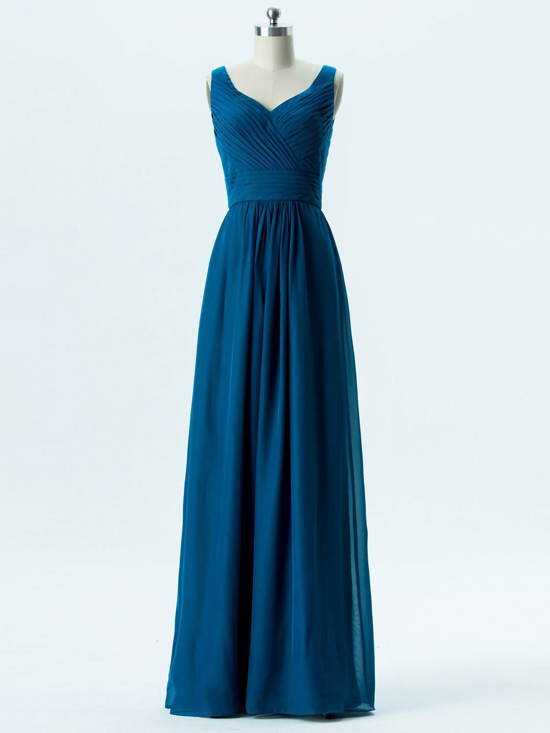 A-line V-Neck Floor-Length Chiffon Bridesmaid Dresses