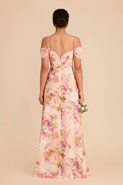 Devin Convertible Dress - Coral Sunset Peonies
