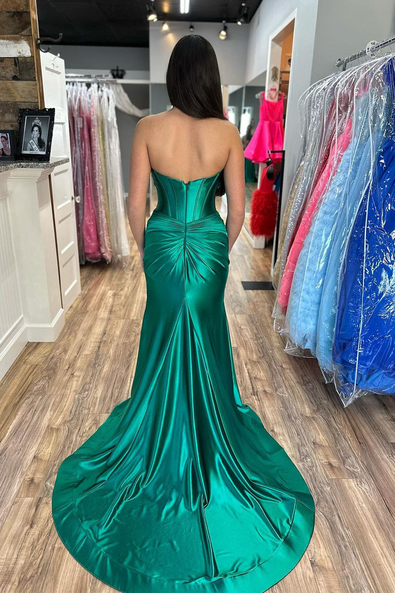 Brylee| Sweetheart Satin Mermaid Long Prom Dress