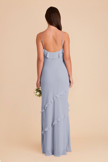 Valentina Chiffon Dress - Dusty Blue
