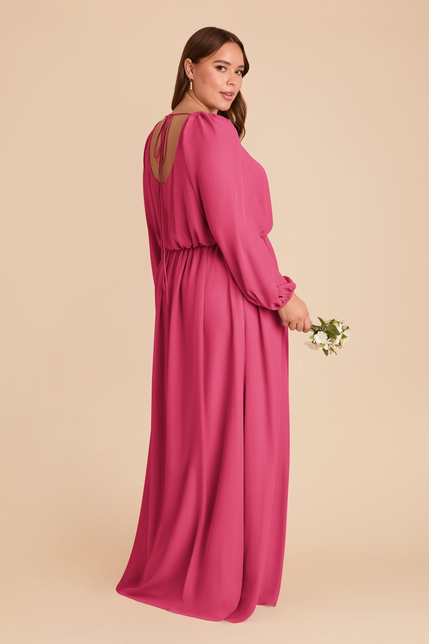 Eloise Chiffon Dress - Fuchsia