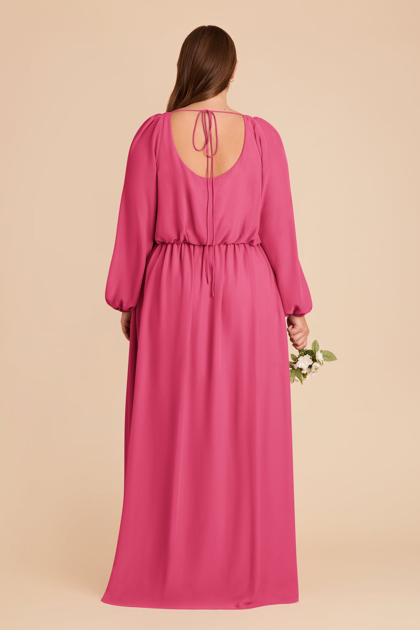 Eloise Chiffon Dress - Fuchsia