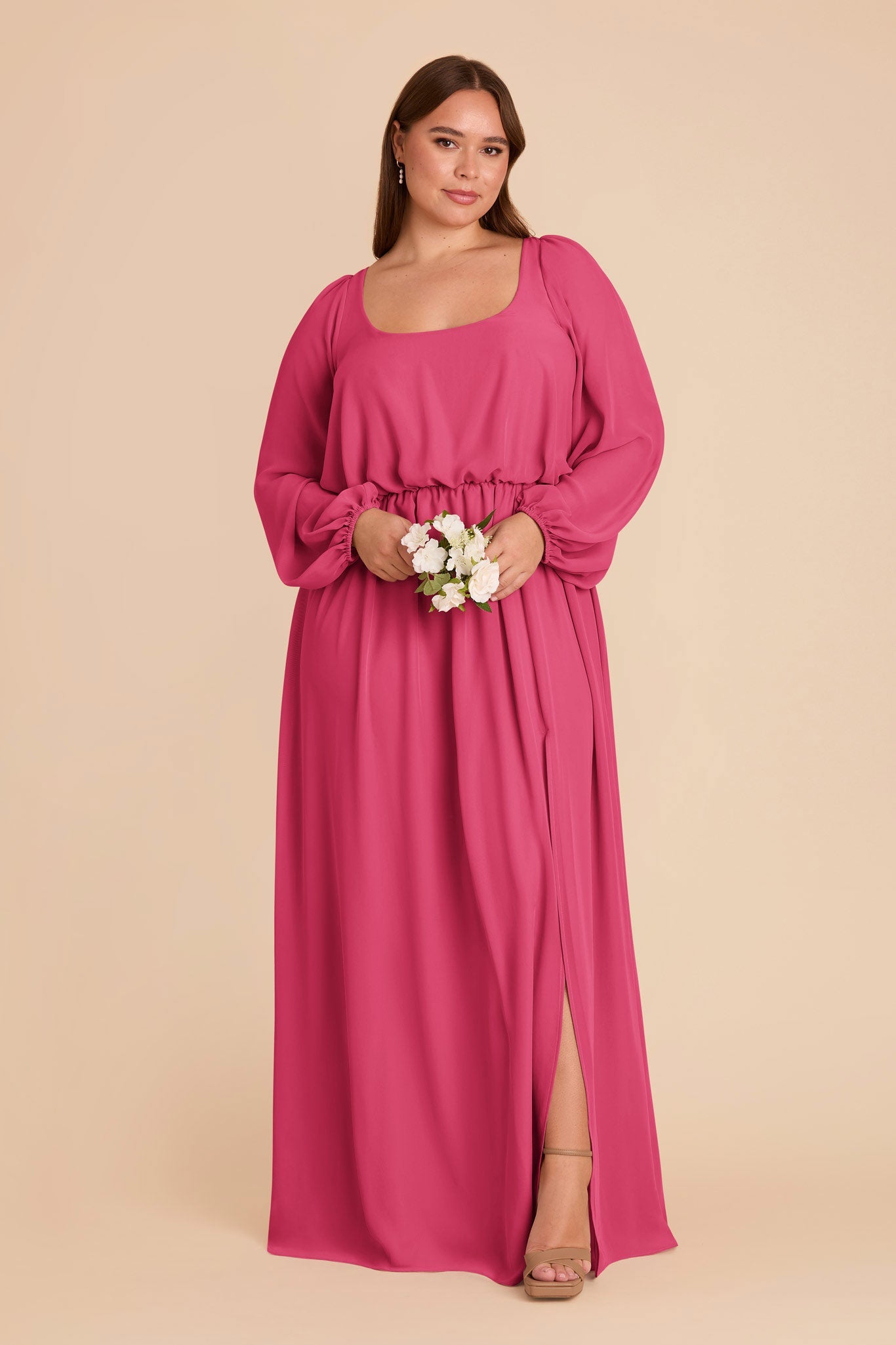 Eloise Chiffon Dress - Fuchsia