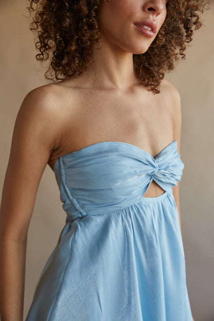 Gabby Strapless Twist Front Babydoll Dress