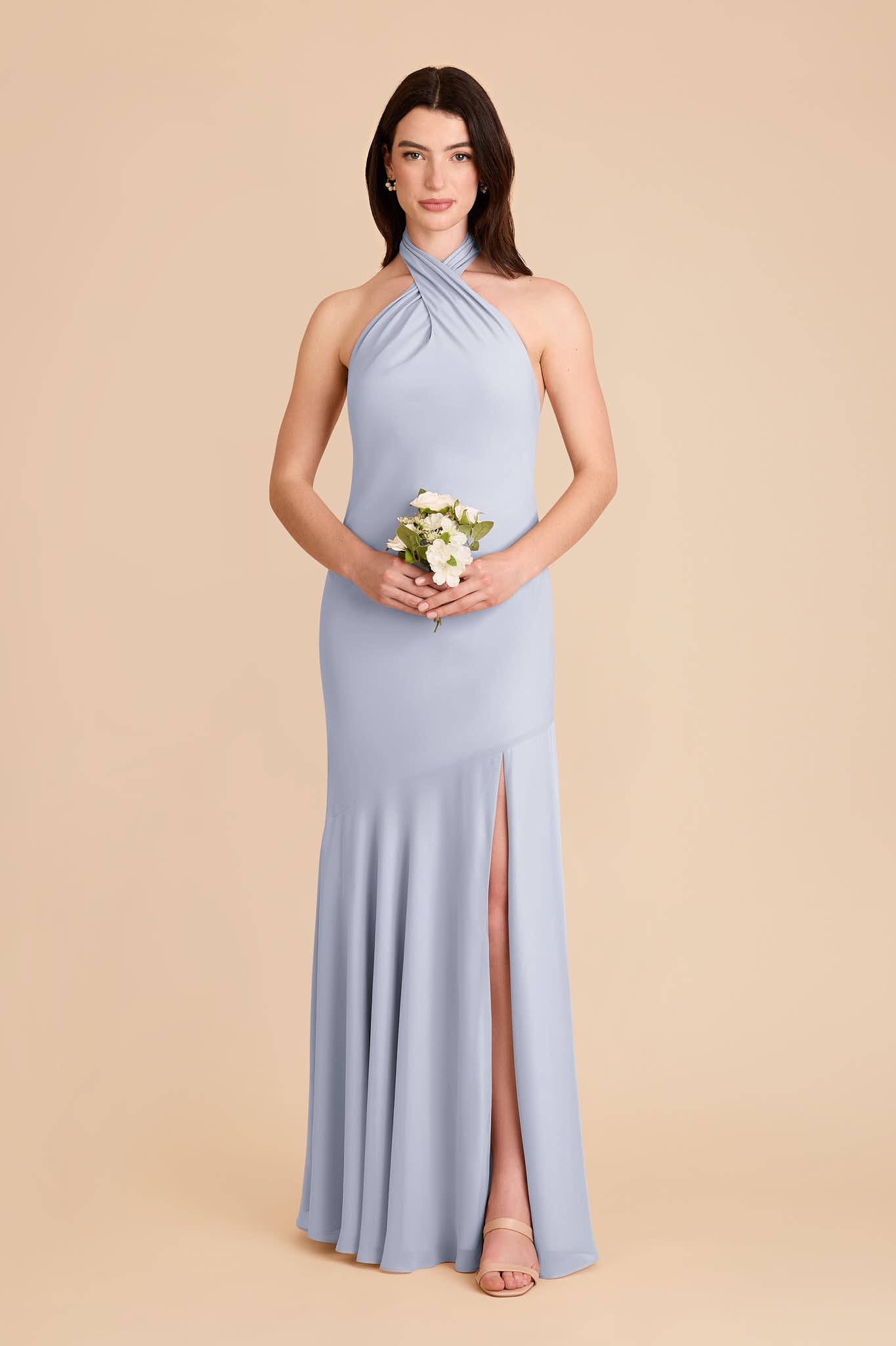 Stephanie Chiffon Dress - Ice Blue