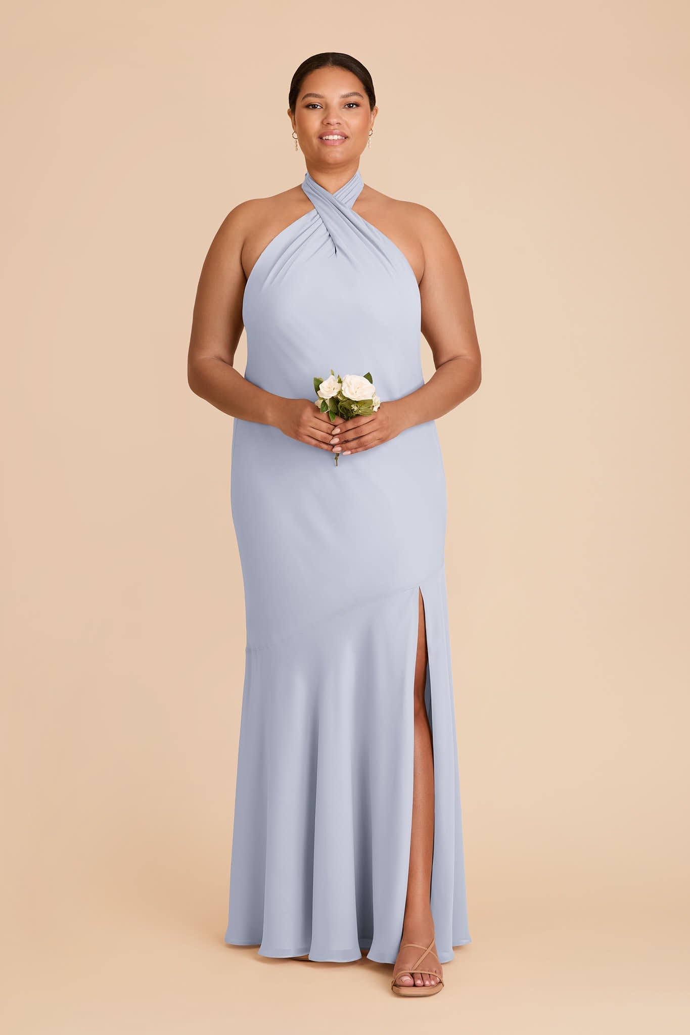 Stephanie Chiffon Dress - Ice Blue