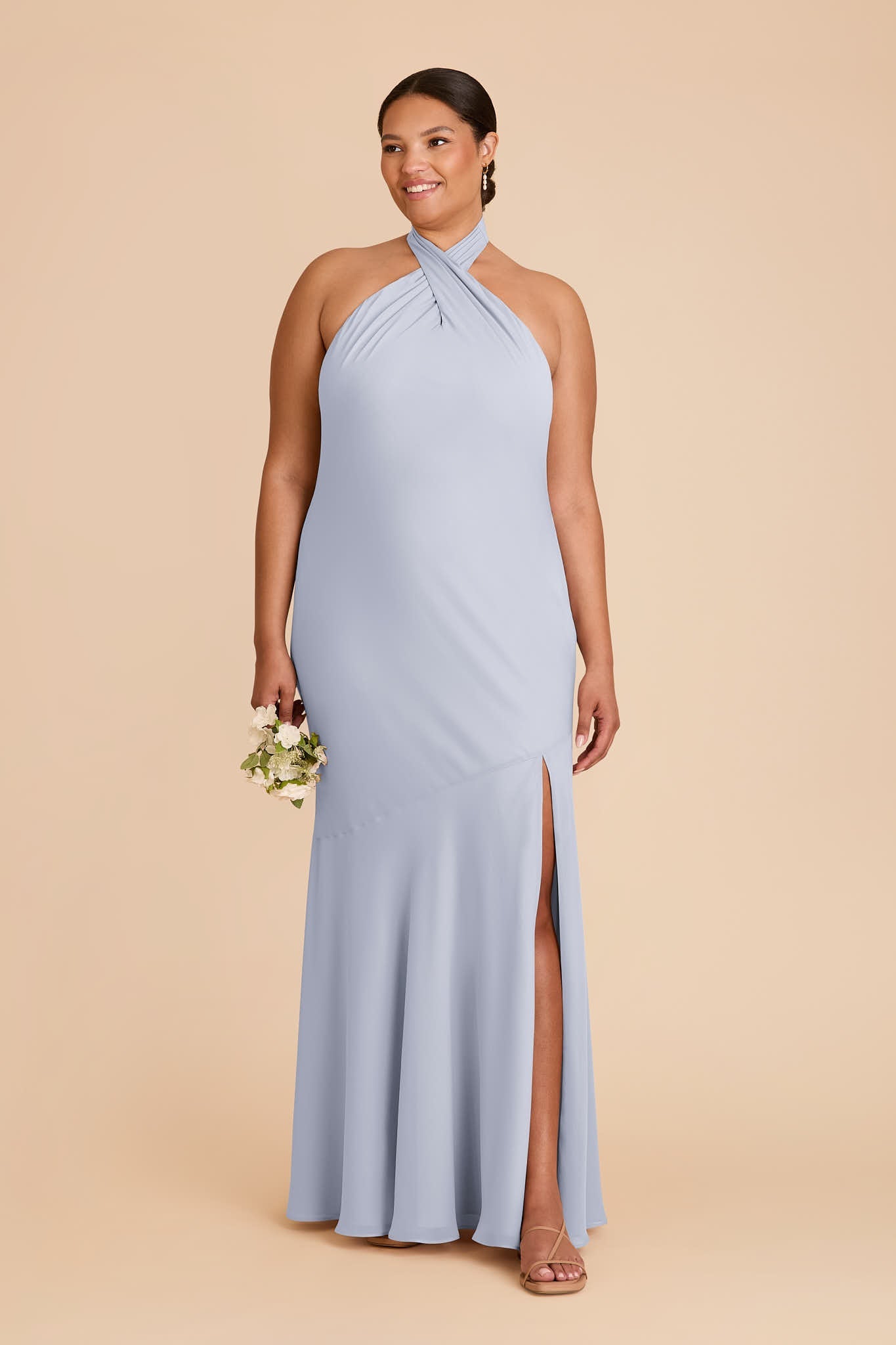 Stephanie Chiffon Dress - Ice Blue