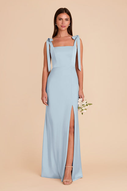 Alex Convertible Dress Matte Satin - Mist Blue