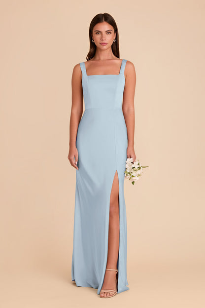 Alex Convertible Dress Matte Satin - Mist Blue
