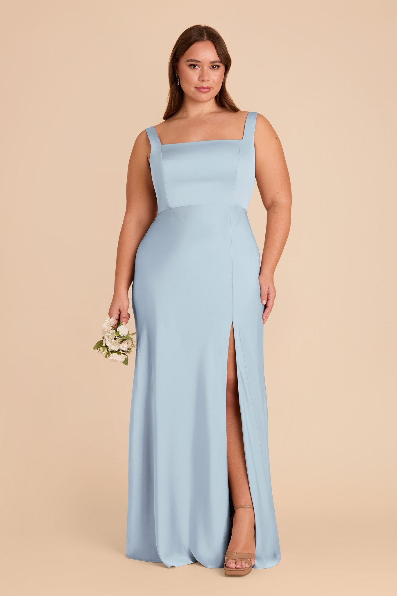 Alex Convertible Dress Matte Satin - Mist Blue