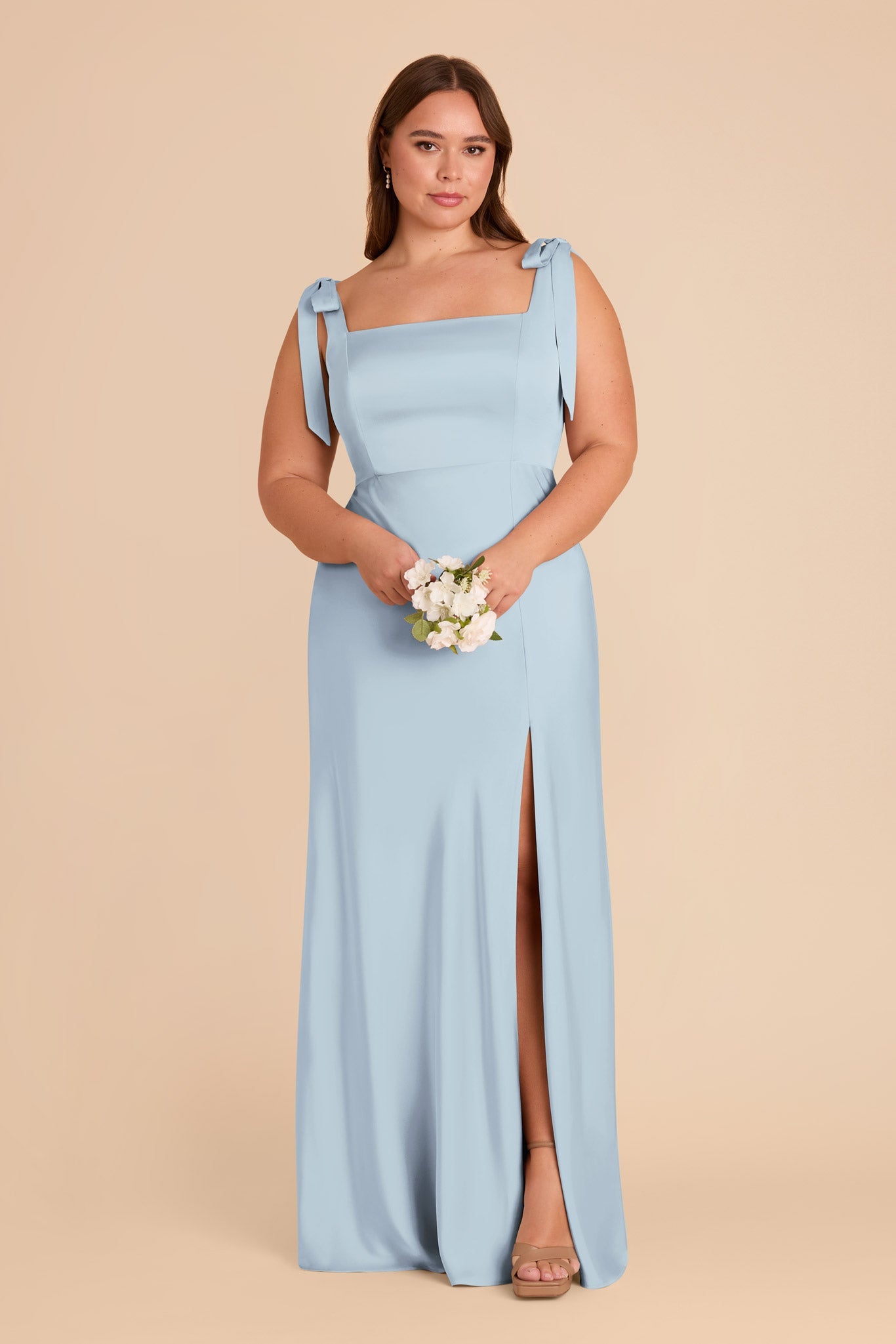 Alex Convertible Dress Matte Satin - Mist Blue