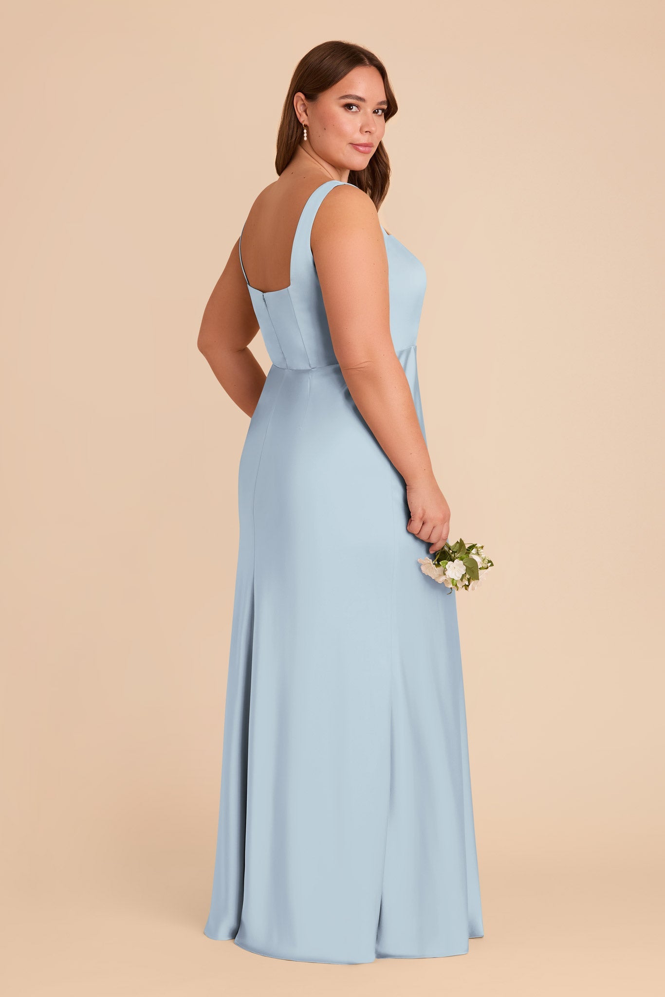 Alex Convertible Dress Matte Satin - Mist Blue