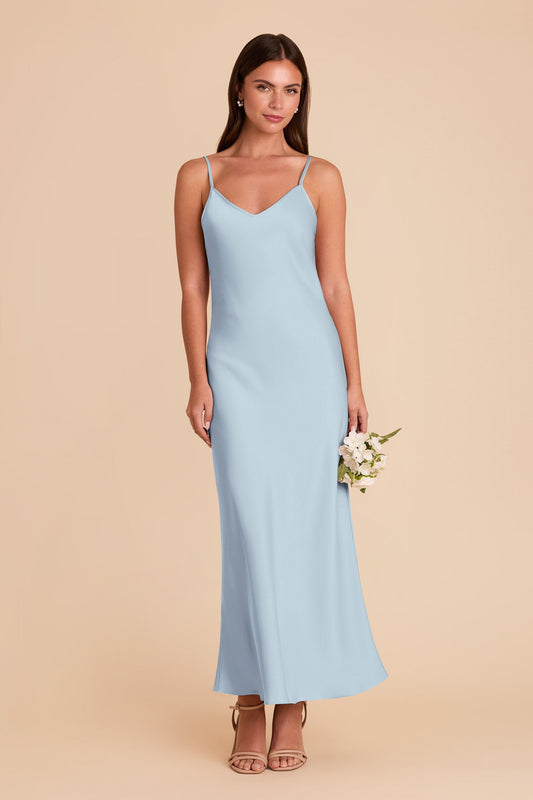 Alice Matte Satin Dress - Mist Blue
