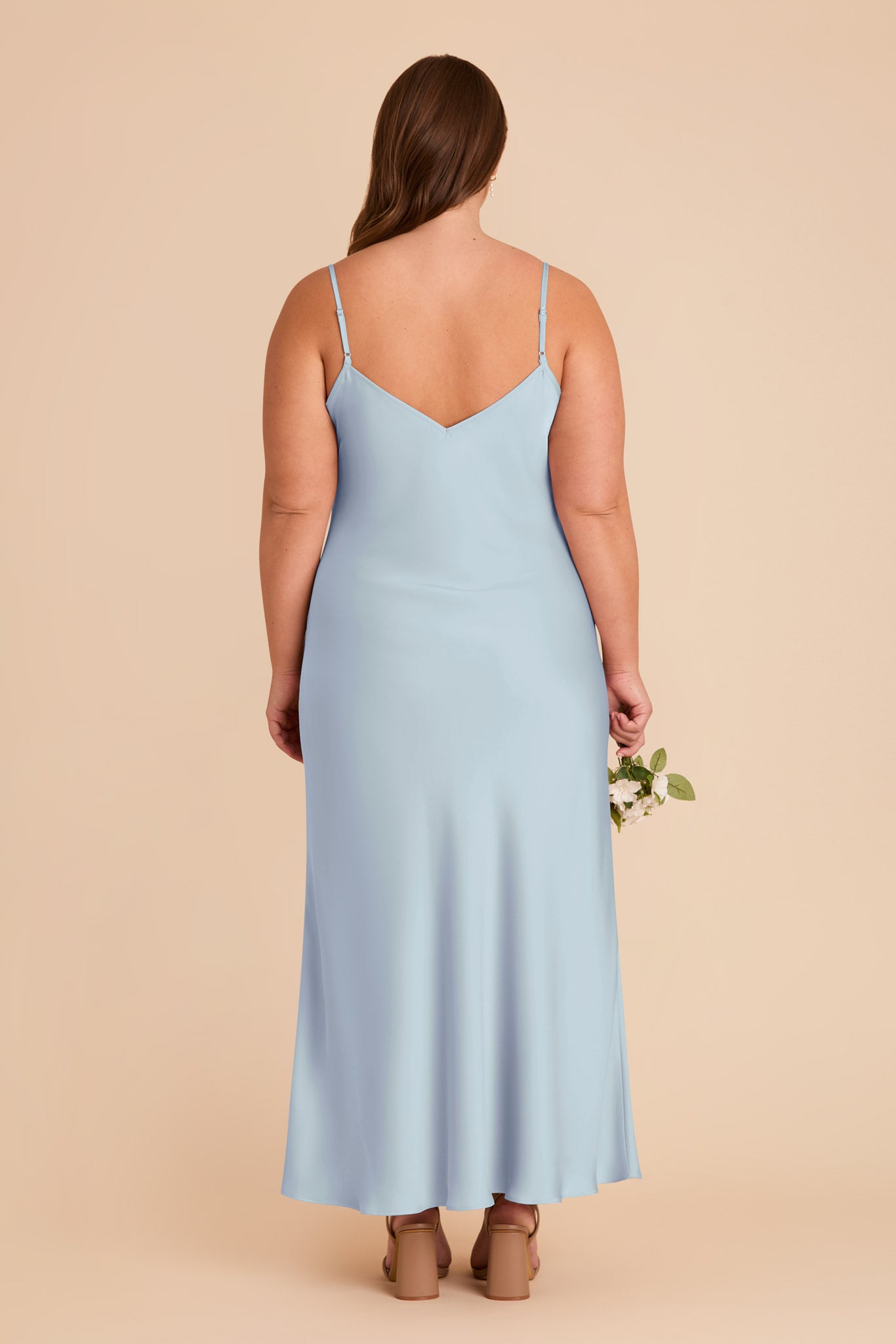 Alice Matte Satin Dress - Mist Blue
