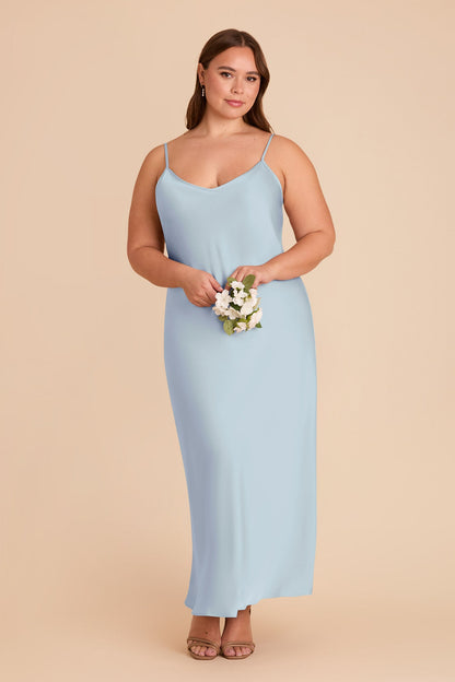 Alice Matte Satin Dress - Mist Blue