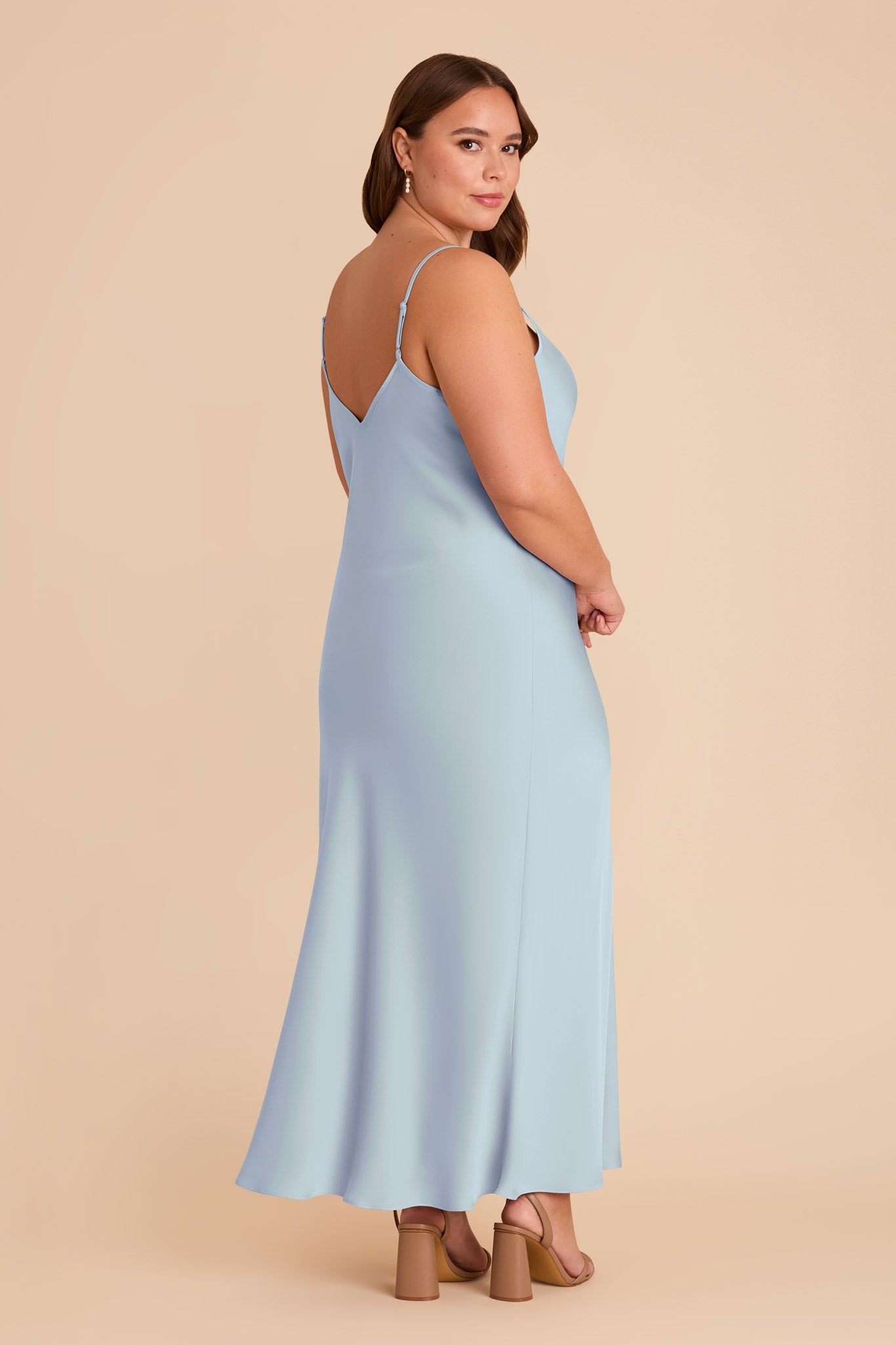 Alice Matte Satin Dress - Mist Blue