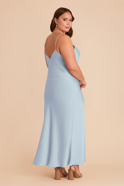 Alice Matte Satin Dress - Mist Blue