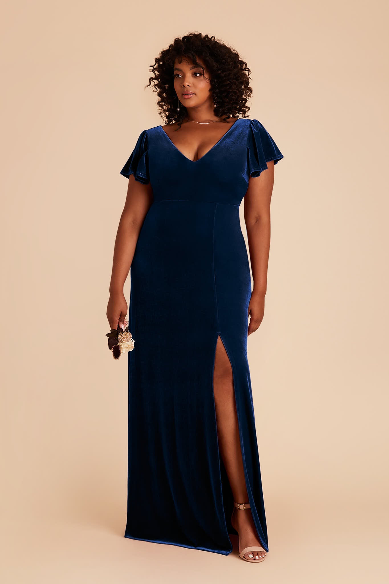 Hannah Velvet Dress - Navy