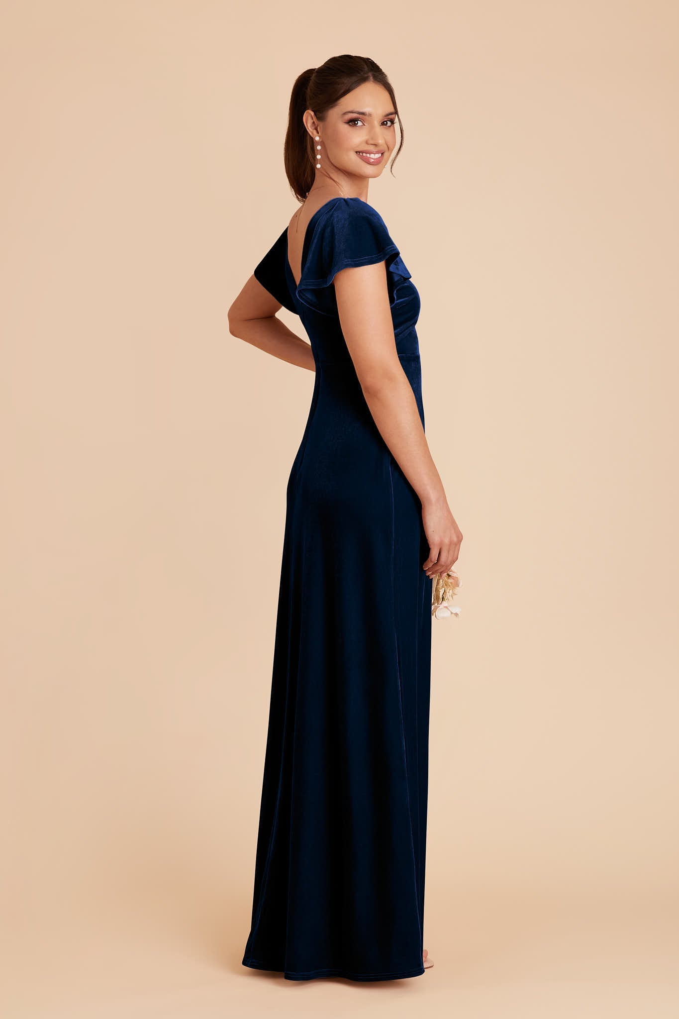 Hannah Velvet Dress - Navy