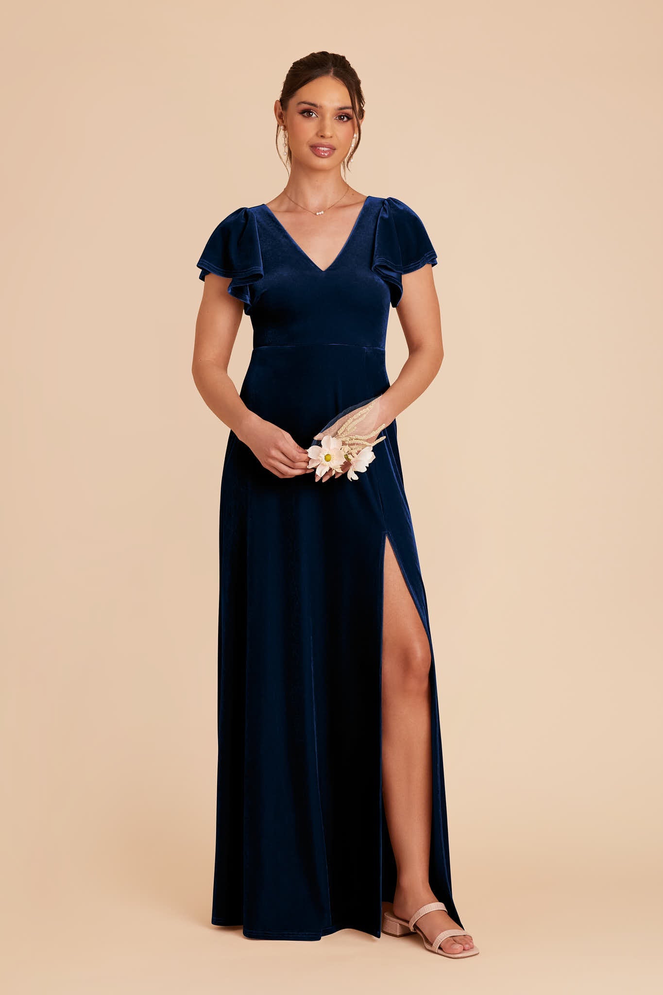 Hannah Velvet Dress - Navy