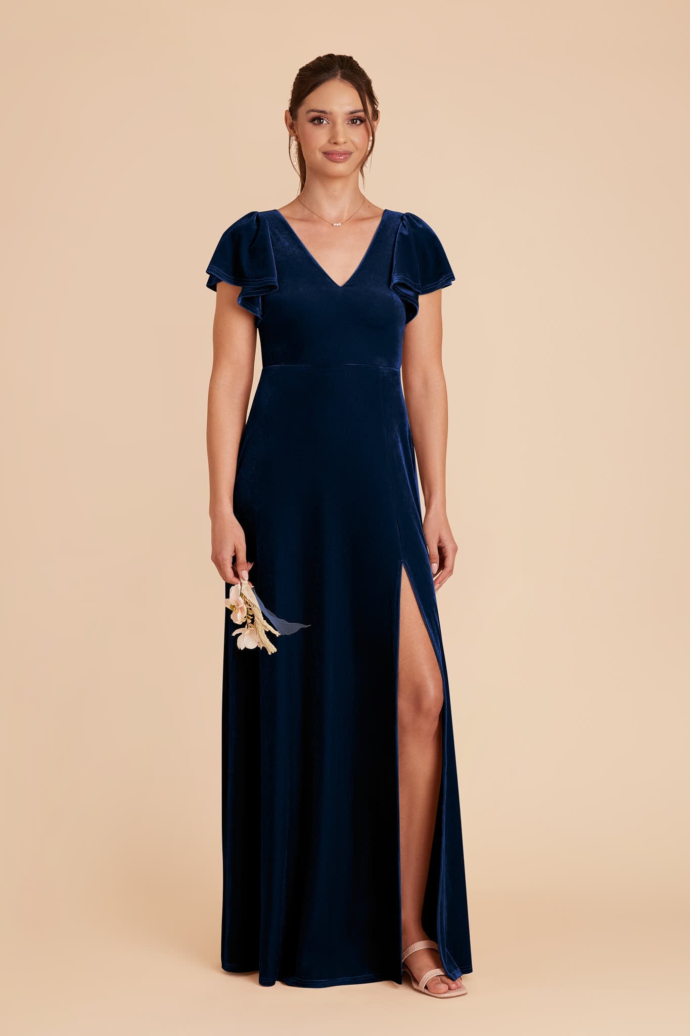 Hannah Velvet Dress - Navy