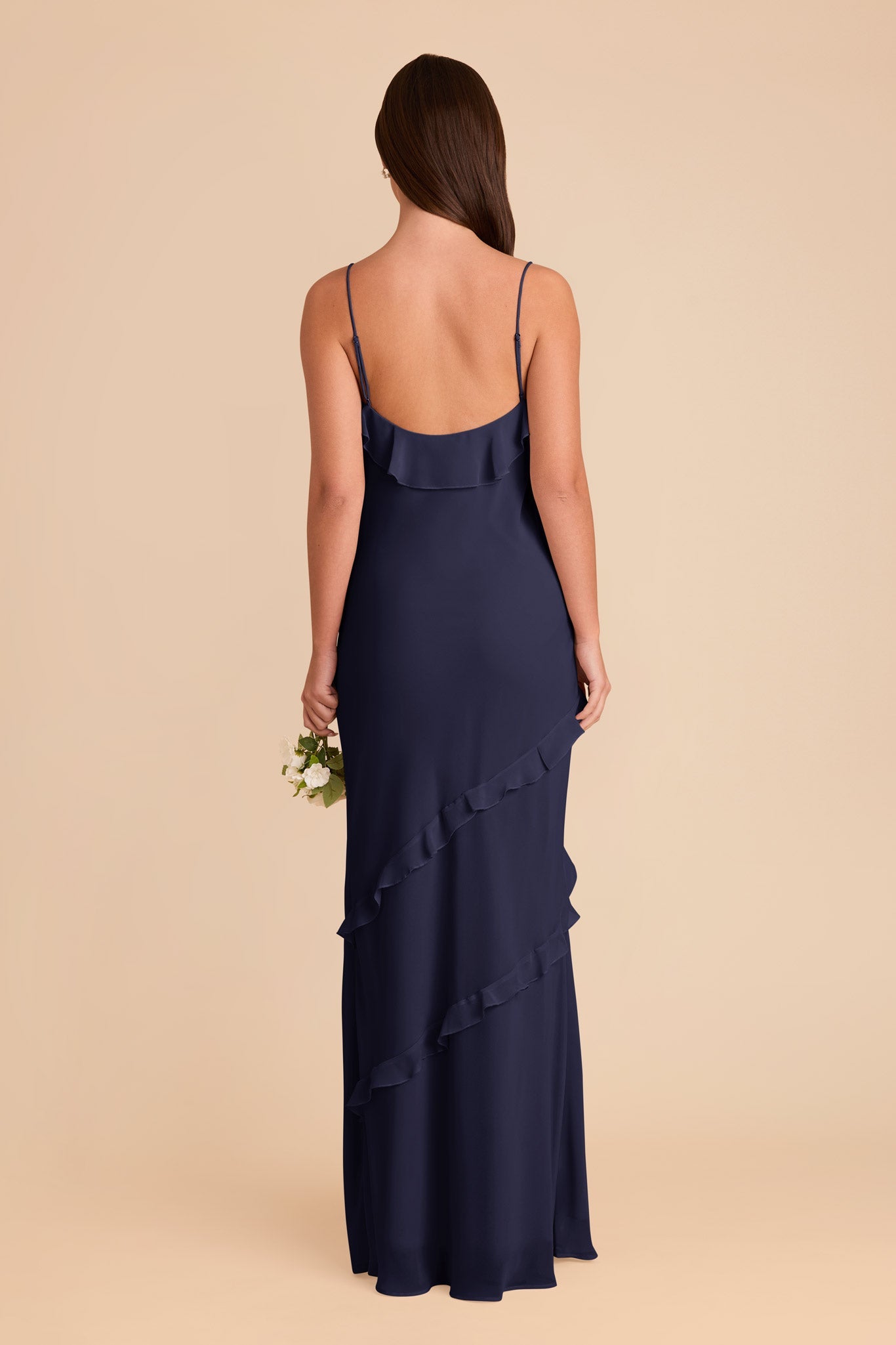 Valentina Chiffon Dress - Navy