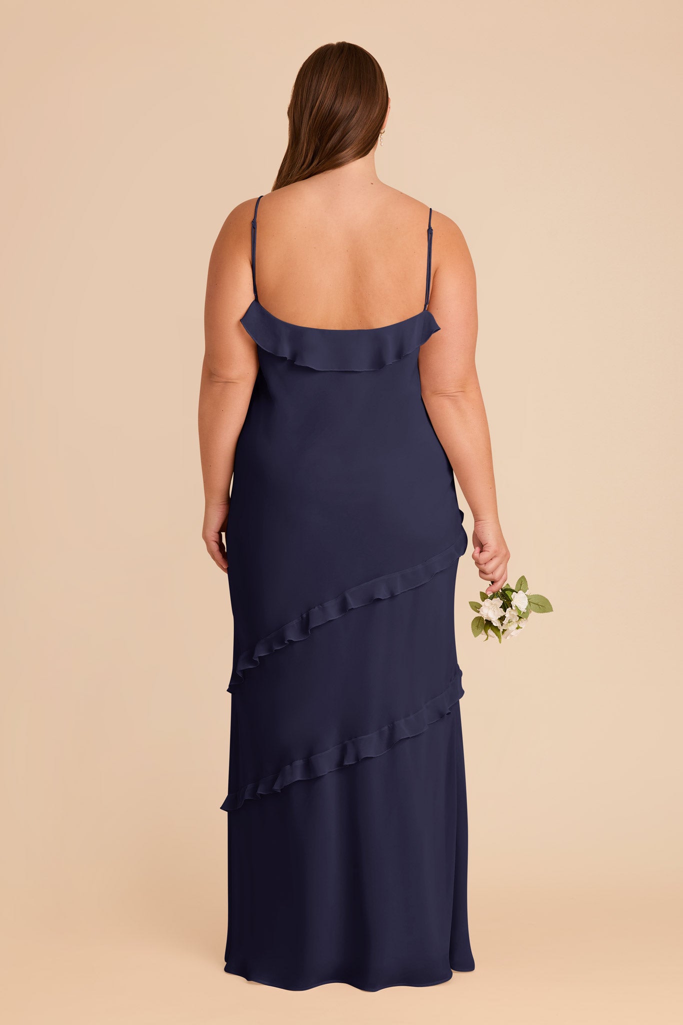 Valentina Chiffon Dress - Navy