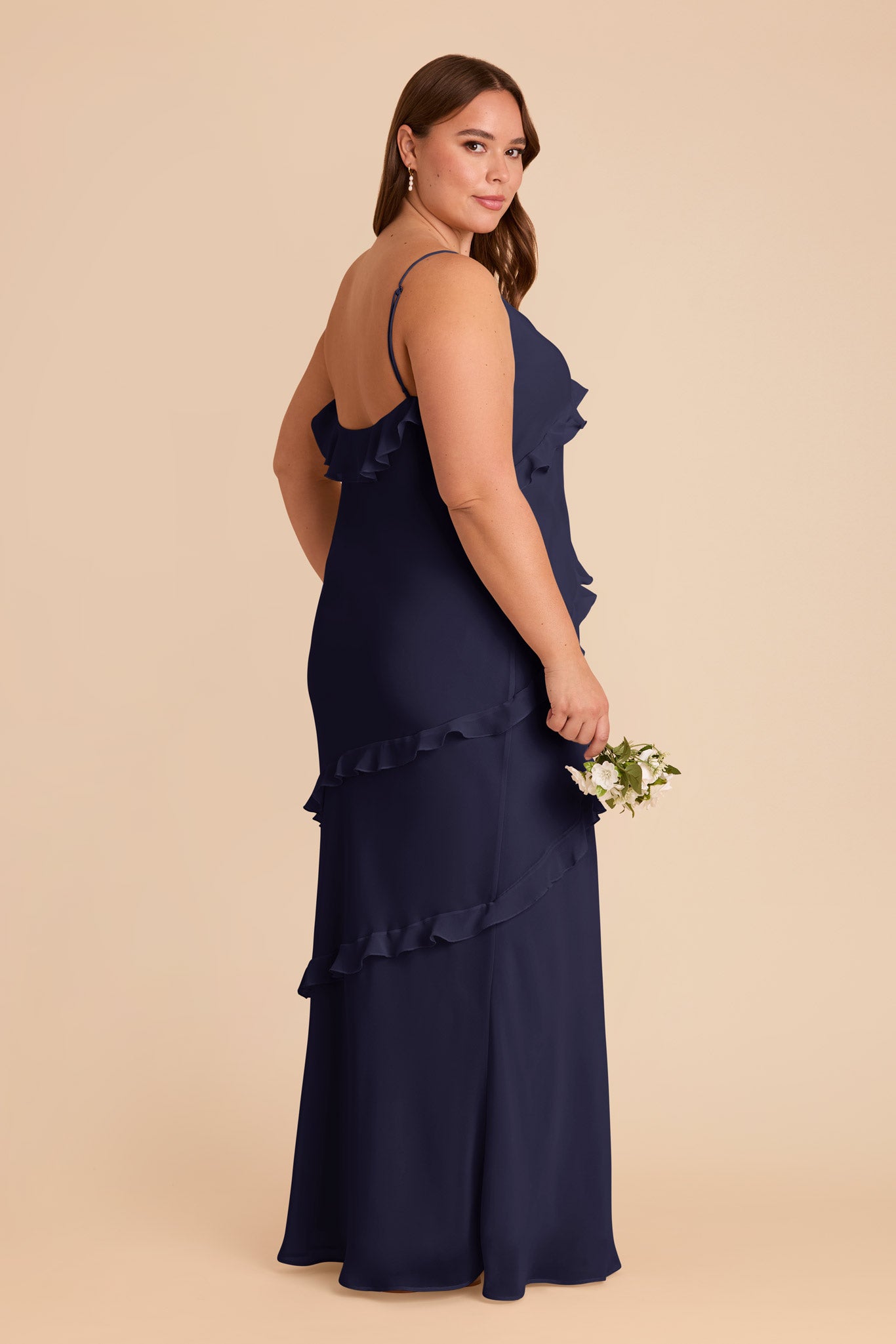 Valentina Chiffon Dress - Navy