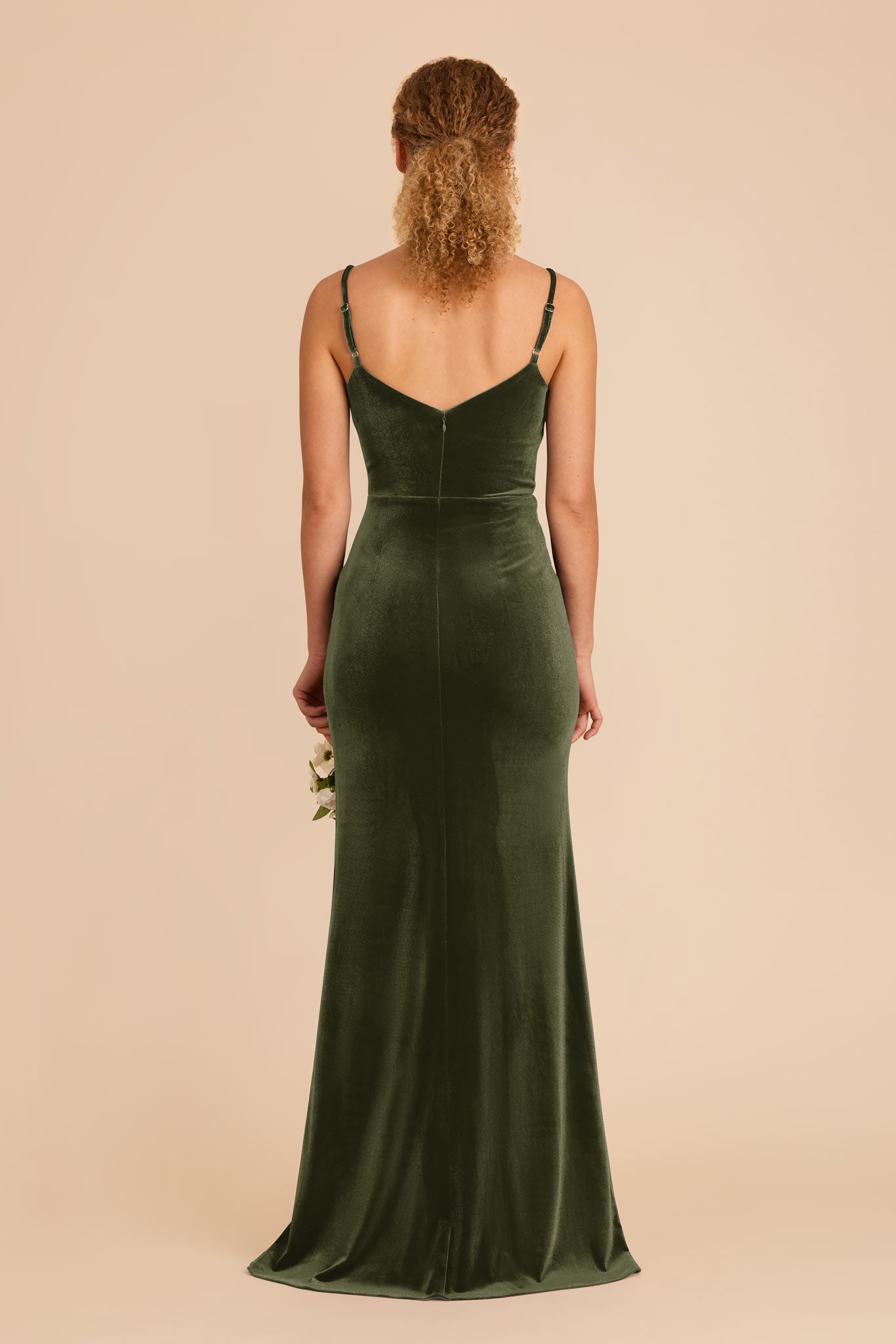 Catherine Velvet Dress - Olive